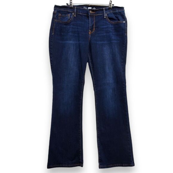 Old Navy Kicker Boot-Cut Mid Rise Blue Jeans Womens 12 Short Denim Pants 32X29.5 - Picture 1 of 9